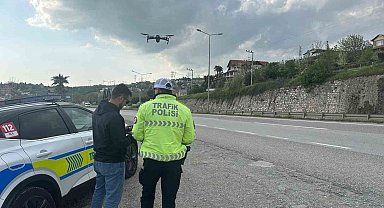 D-100'de dronlu denetim: Kurallara uymayanlara ceza yağdı