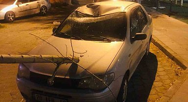 Denizli'de fırtına maddi hasara neden oldu