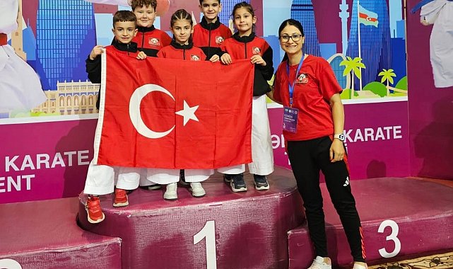 Denizlili minik karateciler Azerbaycan'dan madalyalarla döndü