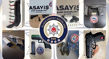 Elazığ'da 22 adet ruhsatsız silah ele geçirildi