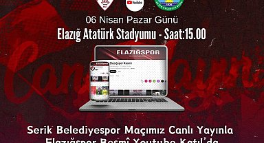 Elazığspor-Serik Belediyespor maçı canlı yayınlanacak