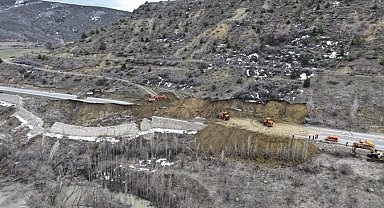Erzincan - Kelkit yolu ağır tonajlı araçlar için trafiğe kapalı