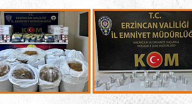 Erzincan'da makaron ve kaçak tütün ele geçirildi