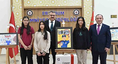 Erzurum'da "Çocuk gözüyle polis" konulu resim yarışması düzenlendi