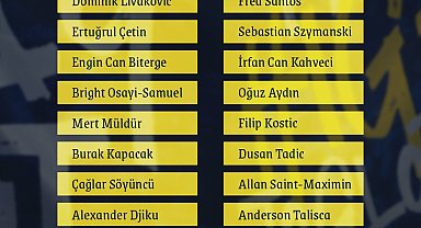 Fenerbahçe'nin, Sivasspor maçı kamp kadrosu açıklandı