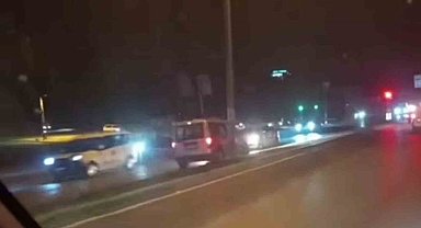 Gaziantep'te ters yönde sol şeritte ilerleyen araç trafiği tehlikeye soktu