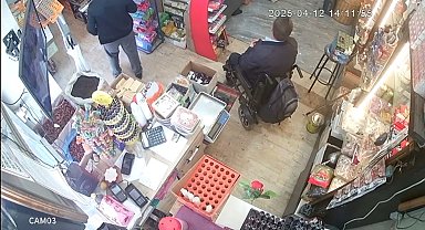 Gaziantep'te tırnakçılık yöntemiyle 100 lirayı çalan şahıs güvenlik kamerasında