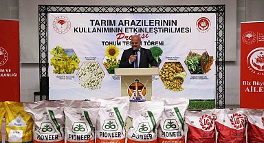 Havza'da 350 çiftçiye yüzde 70 hibeli ayçiçeği tohumu desteği