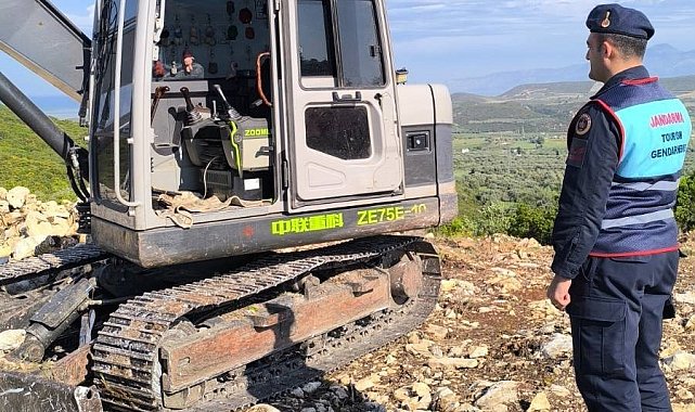 Hazine arazisindeki çalışmayı jandarma durdurdu