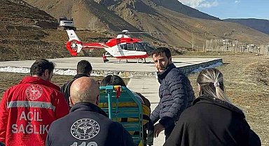Helikopter ambulans 35 haftalık gebe hasta için havalandı