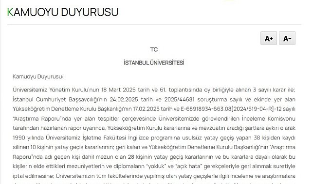 İstanbul Üniversitesi'nin diplomasını iptal ettiği Galatasaraylı profesör görevine devam ediyor