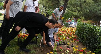 İzmir Bornova kendi çiçeğini kendi yetiştiriyor