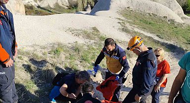 Kapadokya'yı gezerken yaralanan İspanyol turist kurtarıldı