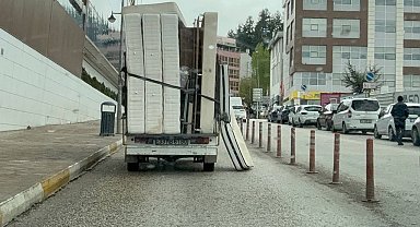 Karabük'te tehlikeli taşımacılık kamerada