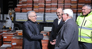 Kayseri'de şafak vakti üreticilere destek