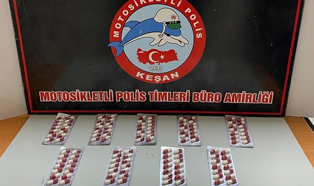 Keşan'da 168 adet sentetik ecza ele geçirildi