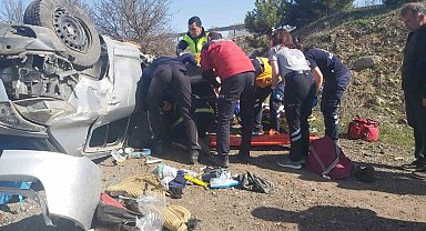 Kontrolden çıkan otomobil takla attı: 1 yaralı