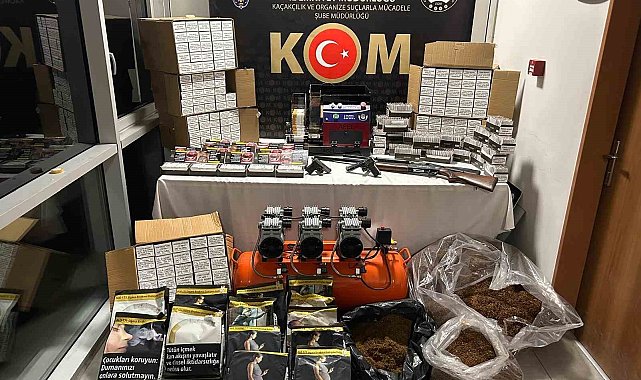 Kütahya'da kaçak tütün ve makaron operasyonu