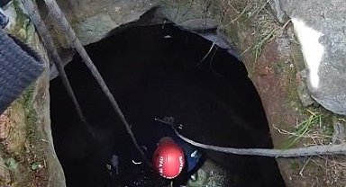 Kuyuya düşen minik köpeği itfaiye ekipleri kurtardı