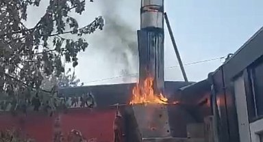 Malatya'da konteyner iş yerinde yangın