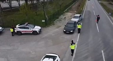 Manisa'da havadan destekli trafik denetimi