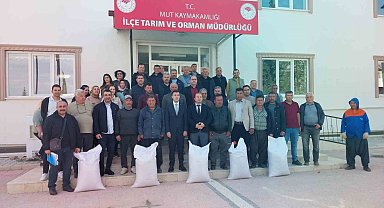 Mersin Mut'ta üreticiye tohum desteği