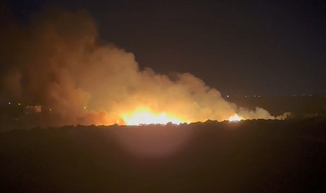 Mersin'de ikinci sazlık yangını: Alevler geceyi aydınlattı