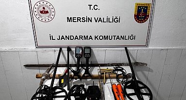 Mersin'de kaçak kazı yapan 4 şüpheli yakalandı