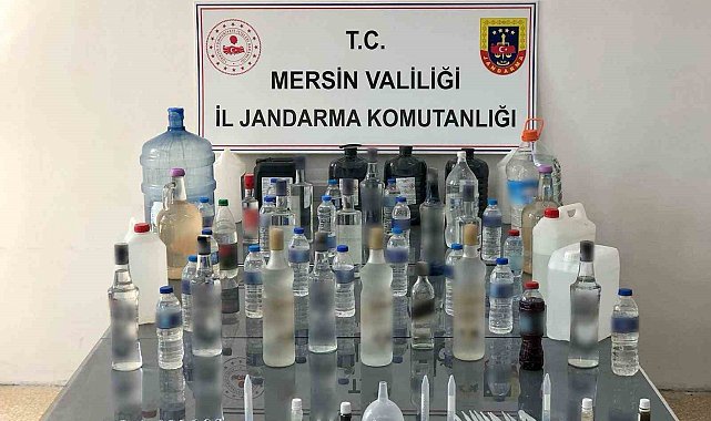 Mersin'de sahte içki üretimi yapan 2 şüpheli yakalandı