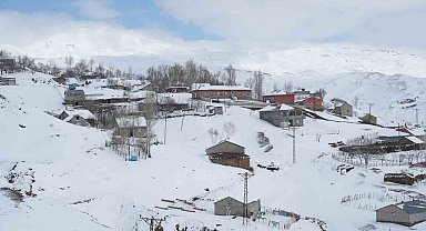 Muş'ta nisan karı yüksek kesimleri beyaza bürüdü