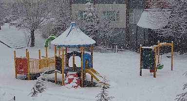Nisanda lapa lapa kar yağışı