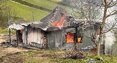 Ordu'da yaşlı adamın evi, çıkan yangında küle döndü