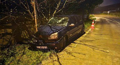 Otomobil elektrik direğine çarptı: 3 yaralı