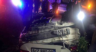 Otomobil şarampole devrildi: 1 ölü, 3 yaralı