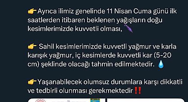 Sakarya'da fırtına ve yağış uyarısı