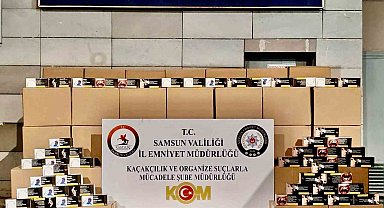 Samsun'da 1 milyon 920 bin adet kaçak makaron ele geçirildi