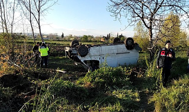 Samsun'da minibüs takla attı: 1 ölü, 2 yaralı