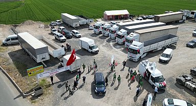 Şanlıurfa'da tır konvoyu Gazze'ye destek için yola çıktı