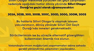 Silivri'de bazı otobüs hatları güzergah değiştirdi