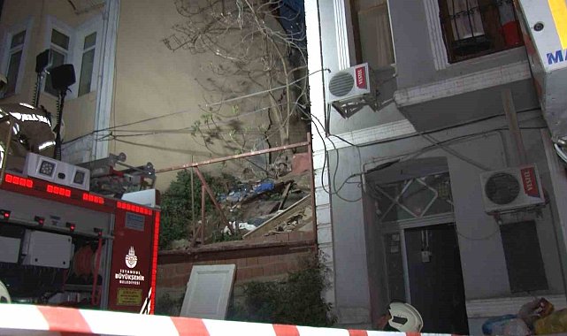 Şişli'de 2 katlı binada meydana gelen kısmi çökme korkuttu