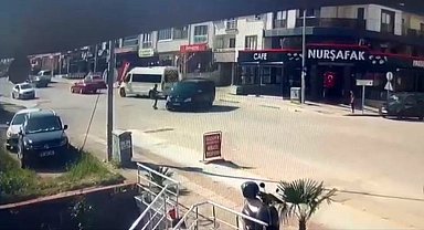 Sürücüsüz araç harekete geçti, facia böyle teğet geçti