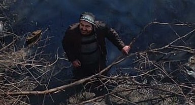 Tavşanlı'da bataklığa düşen şahıs kurtarıldı
