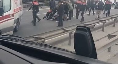 TEM Otoyolunda zincirleme kazada 4 polis memuru yaralandı