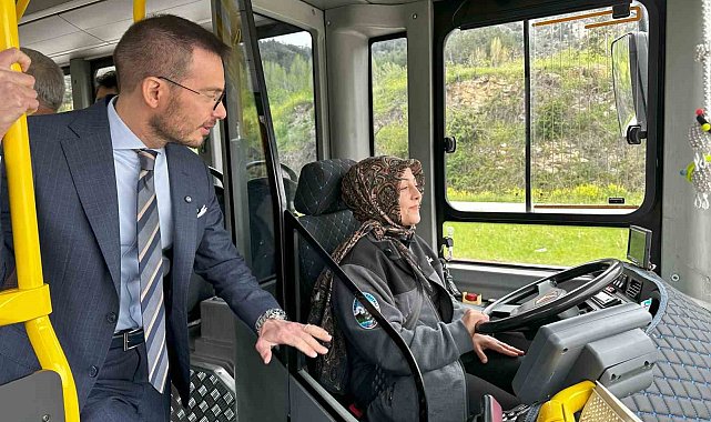 Tokat'ta toplu taşımada kadın eli