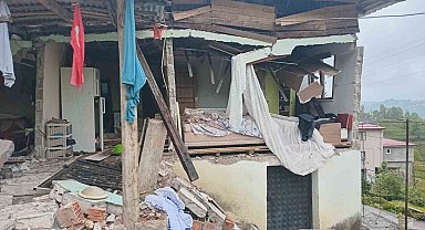 Trabzon'da tüp patlaması sonucu ev çöktü: 1 yaralı