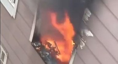 Turgutlu'da korkutan ev yangını, çocuklar yangın merdiveni ile tahliye edildi!