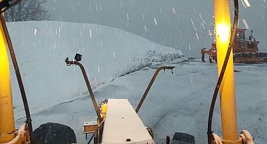 Türkiye'nin tek biyosfer rezerv alanı Macahel'de nisanda kar yağdı