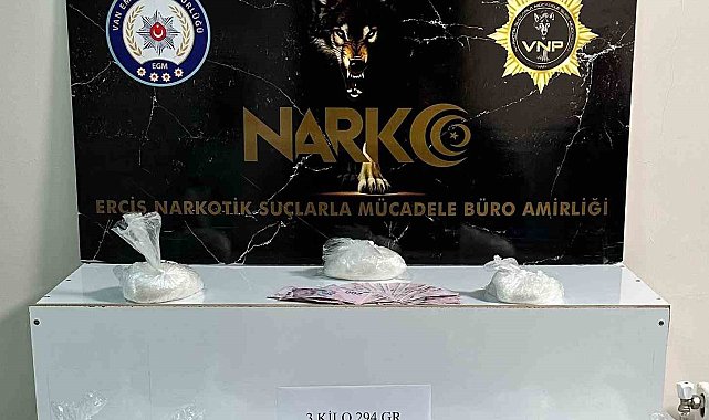 Van'da 3 kilo 294 gram uyuşturucu ele geçirildi