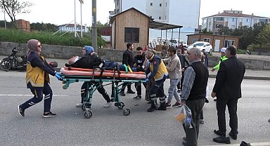 Yaya geçidinden geçen motosiklete otomobil çarptı: 1 yaralı