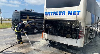 Yedek sürücünün dikkati otobüs yangınını önledi